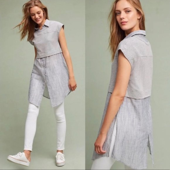 Anthropologie Tops - Anthropologie Postmark Londra Layered Tunic Top